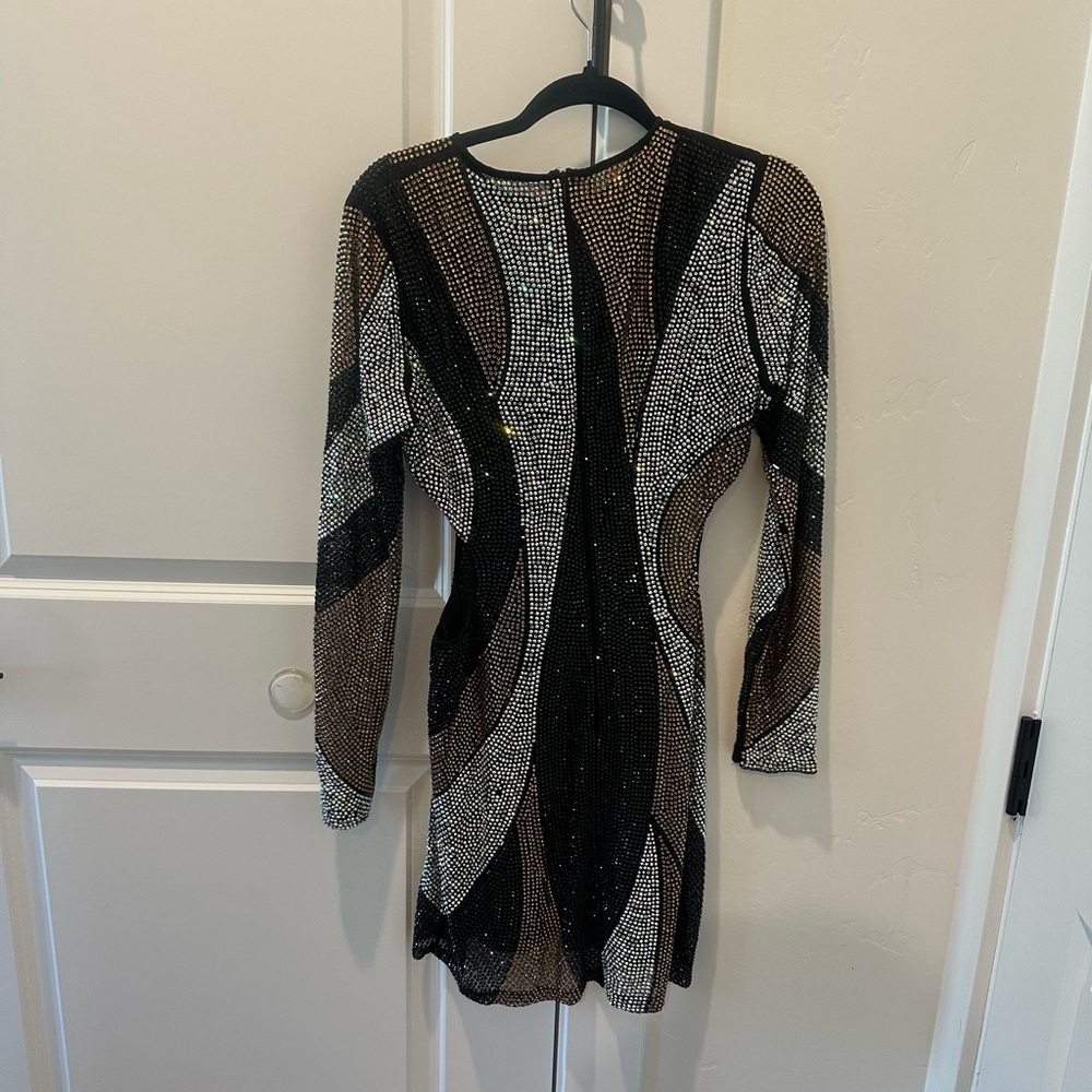 Black and Silver Sequin Dress